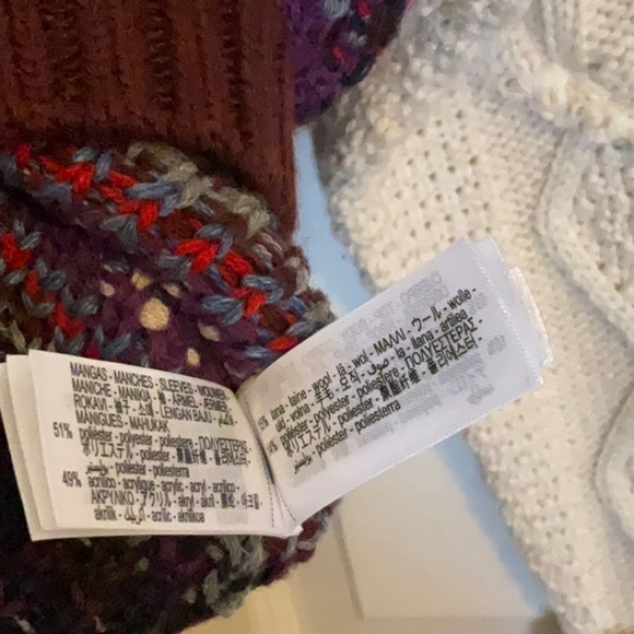 Zara Fair Isle knit pullover sweater with contrasting knit jacquard sleeves M - Picture 10 of 15